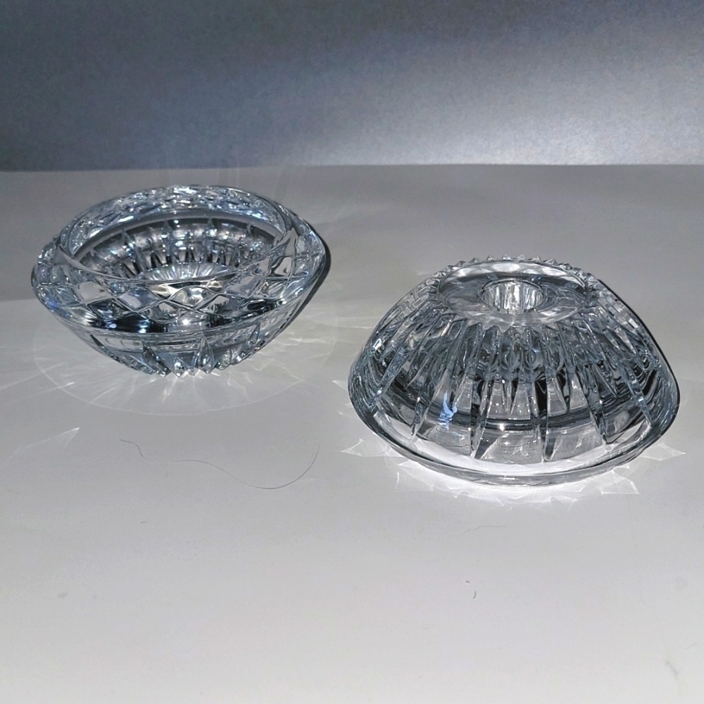 Heavy cut crystal candle holders large or small